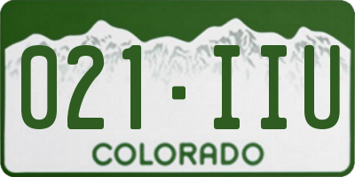CO license plate 021IIU