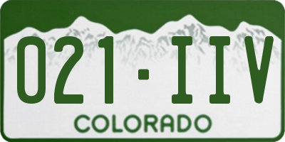 CO license plate 021IIV