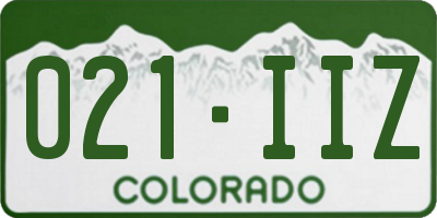 CO license plate 021IIZ