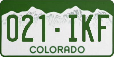 CO license plate 021IKF