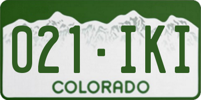 CO license plate 021IKI