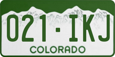 CO license plate 021IKJ