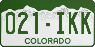 CO license plate 021IKK