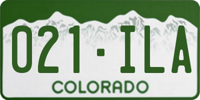 CO license plate 021ILA