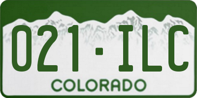 CO license plate 021ILC