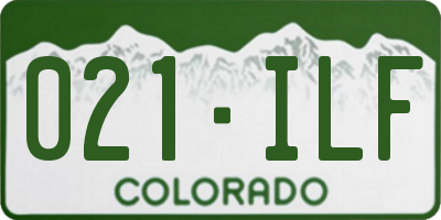CO license plate 021ILF