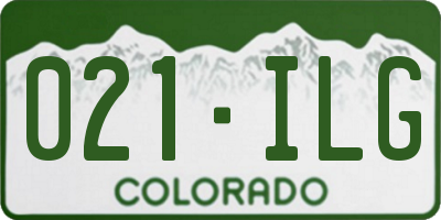 CO license plate 021ILG