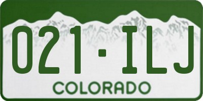 CO license plate 021ILJ