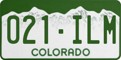 CO license plate 021ILM