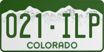 CO license plate 021ILP