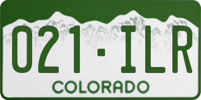 CO license plate 021ILR