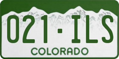 CO license plate 021ILS