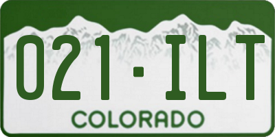 CO license plate 021ILT