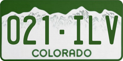 CO license plate 021ILV