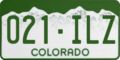 CO license plate 021ILZ