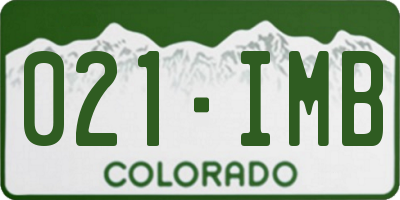 CO license plate 021IMB