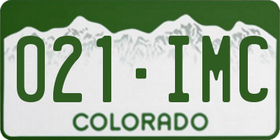 CO license plate 021IMC