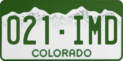 CO license plate 021IMD