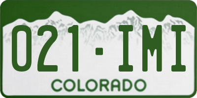 CO license plate 021IMI