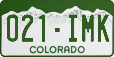 CO license plate 021IMK