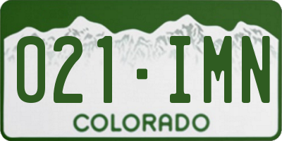 CO license plate 021IMN