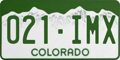 CO license plate 021IMX
