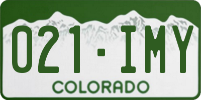 CO license plate 021IMY