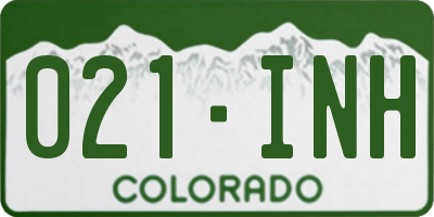 CO license plate 021INH