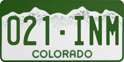 CO license plate 021INM