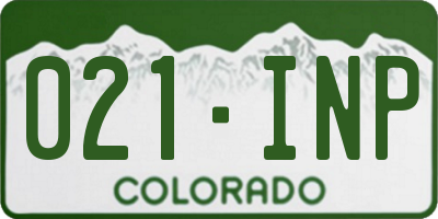CO license plate 021INP