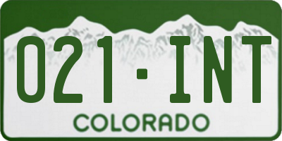 CO license plate 021INT