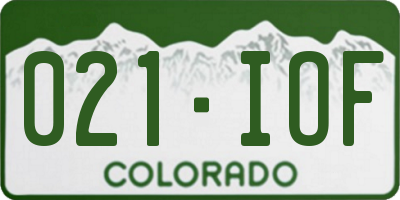 CO license plate 021IOF