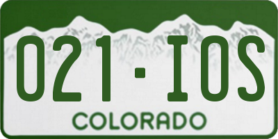 CO license plate 021IOS