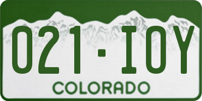CO license plate 021IOY