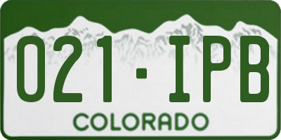 CO license plate 021IPB