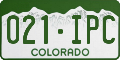 CO license plate 021IPC