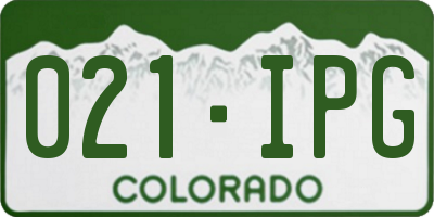 CO license plate 021IPG