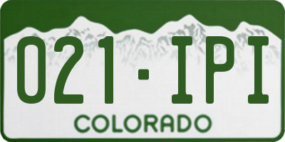 CO license plate 021IPI