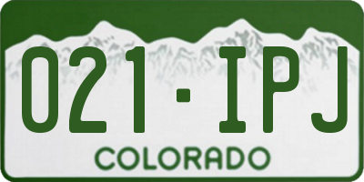 CO license plate 021IPJ