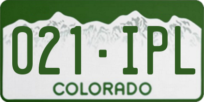 CO license plate 021IPL
