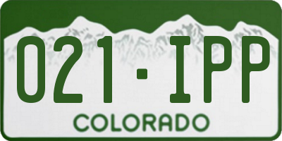 CO license plate 021IPP