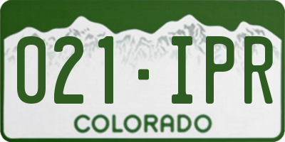 CO license plate 021IPR