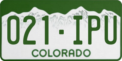 CO license plate 021IPU