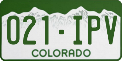 CO license plate 021IPV