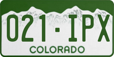CO license plate 021IPX