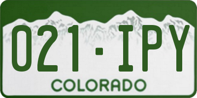 CO license plate 021IPY