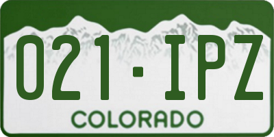 CO license plate 021IPZ