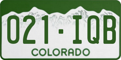 CO license plate 021IQB