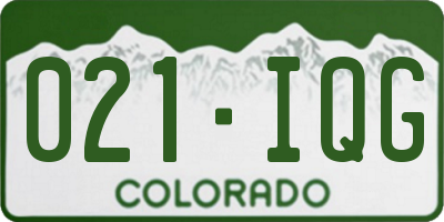 CO license plate 021IQG
