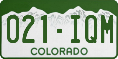 CO license plate 021IQM